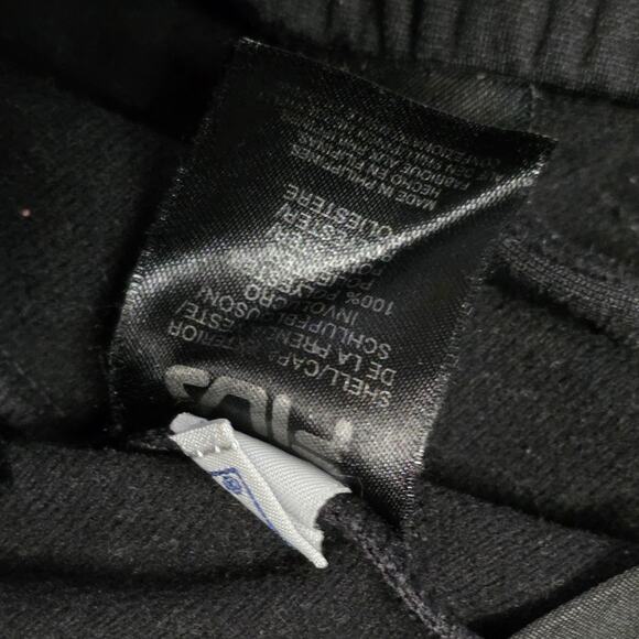 FILA Track Pants Men’s Large Black Fleece Pinstripe Pockets Rare - Picture 7 of 8